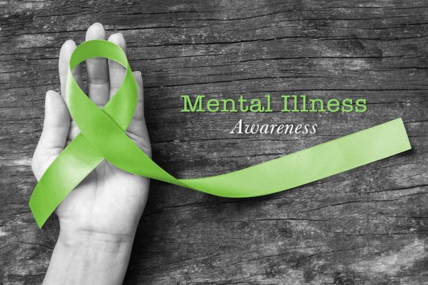 Mental,Illness,Awareness,Text,With,Lime,Green,Ribbon,Color,On Mental Health Awareness
